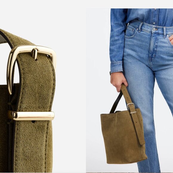 The Essential Medium Bucket Tote in Aged Olive - Picture 6 of 6